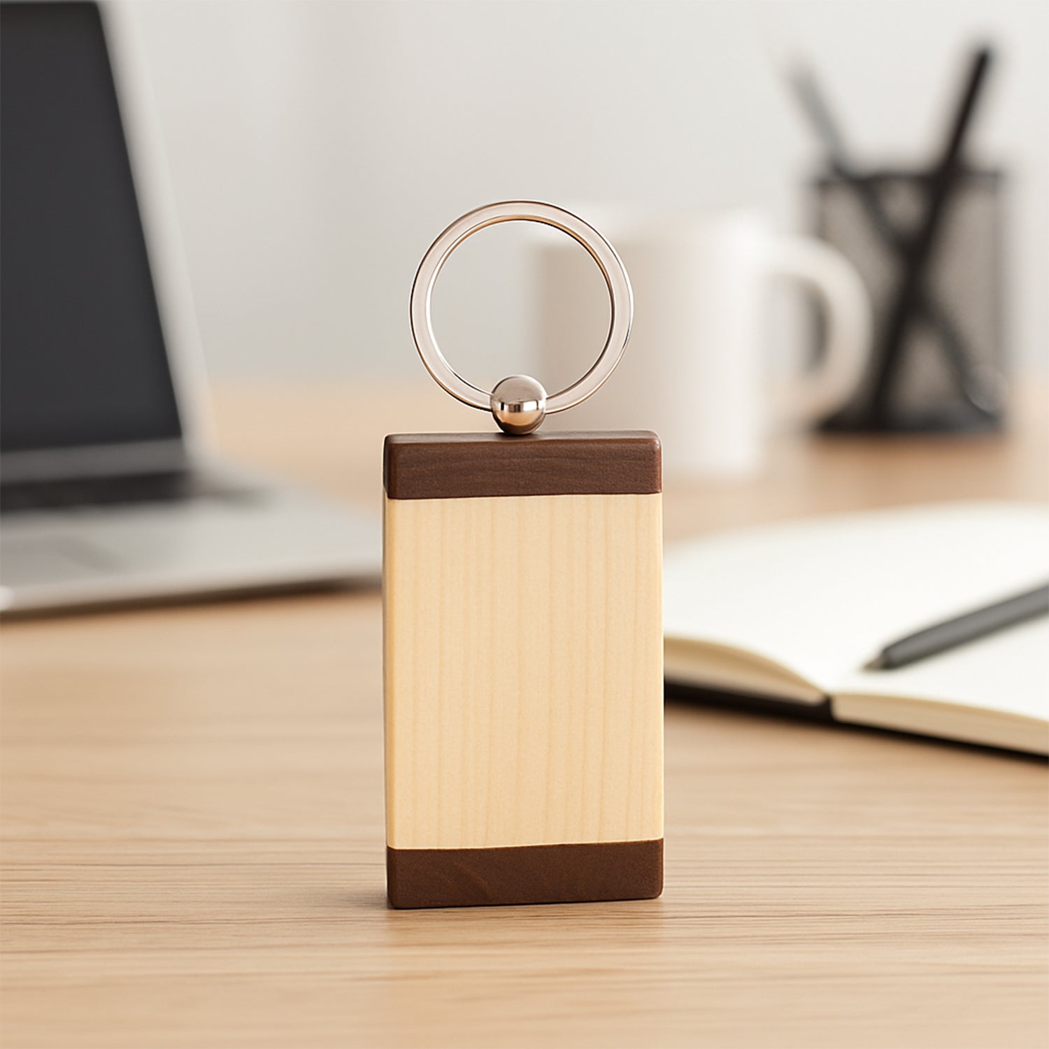 Premium Wooden Keychain with Dual Tone Finish (1 Pc) Premium Wooden Keychain with Dual Tone Finish (1 Pc)